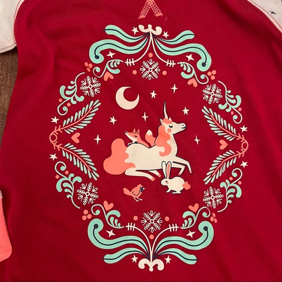 NWT girls unicorn Christmas nightgown pajamas Sz 4/5 extra small XS - Picture 3 of 7